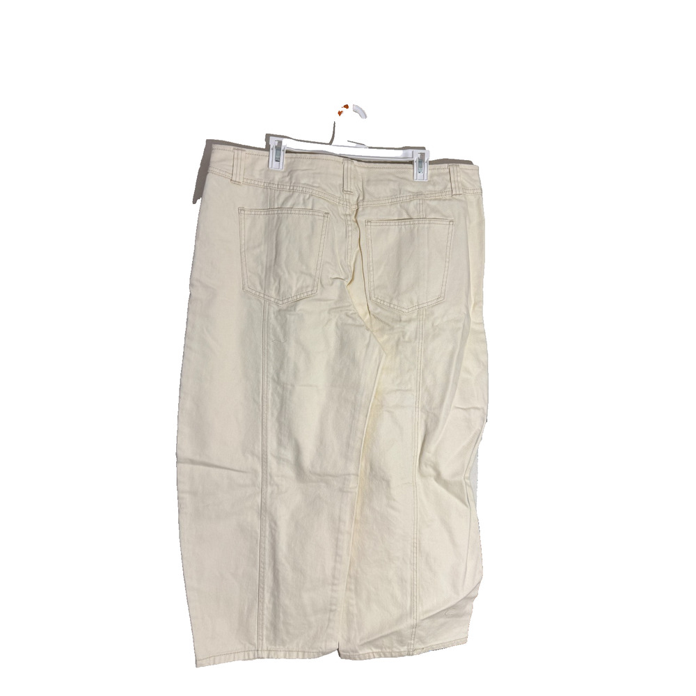 Universal Thread Women’s Barrel Leg Jeans 16 Cream Mid Rise Ankle Relaxed NWT